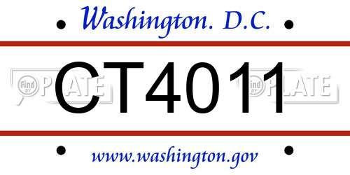 CT4011 District Of Columbia License Plate
