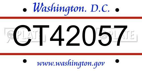 CT42057 District Of Columbia License Plate