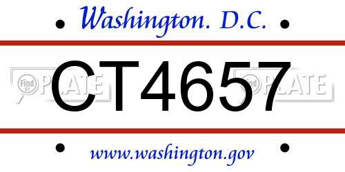 CT4657 District Of Columbia License Plate