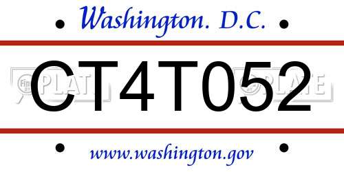CT4T052 District Of Columbia License Plate