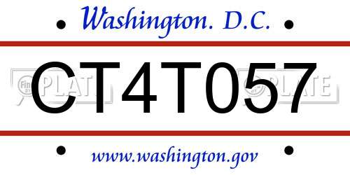 CT4T057 District Of Columbia License Plate
