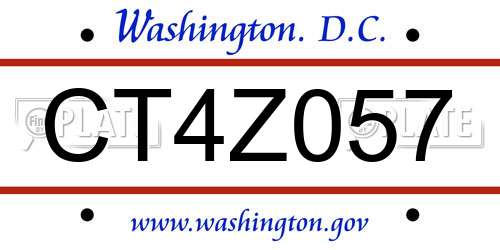 CT4Z057 District Of Columbia License Plate
