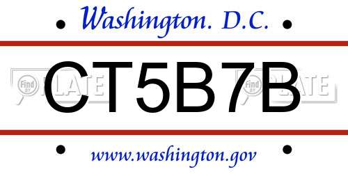 CT5B7B District Of Columbia License Plate