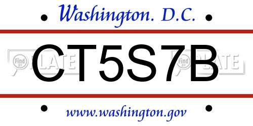 CT5S7B District Of Columbia License Plate