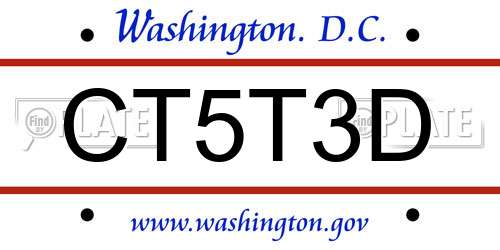 CT5T3D District Of Columbia License Plate