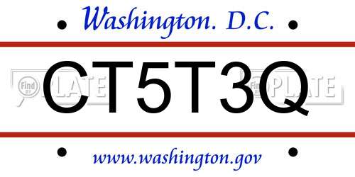 CT5T3Q District Of Columbia License Plate