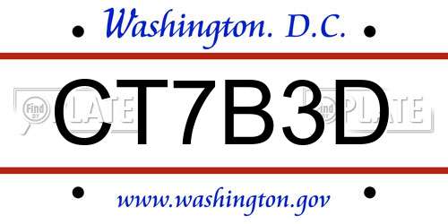 CT7B3D District Of Columbia License Plate