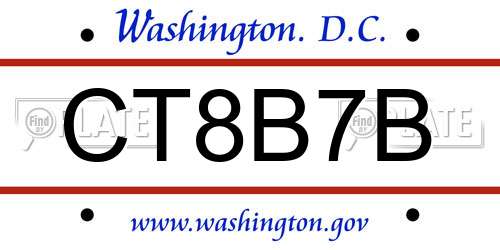 CT8B7B District Of Columbia License Plate