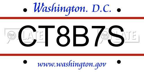 CT8B7S District Of Columbia License Plate
