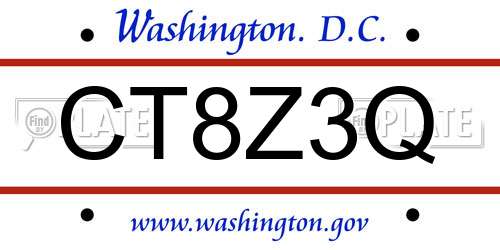 CT8Z3Q District Of Columbia License Plate