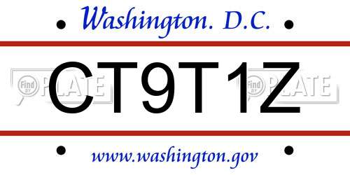 CT9T1Z District Of Columbia License Plate