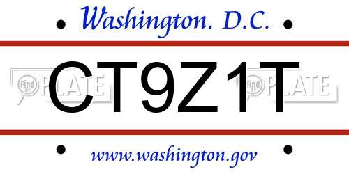 CT9Z1T District Of Columbia License Plate