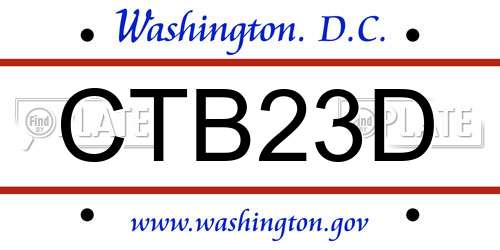 CTB23D District Of Columbia License Plate