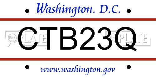 CTB23Q District Of Columbia License Plate