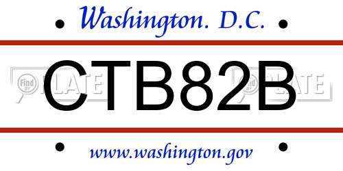 CTB82B District Of Columbia License Plate