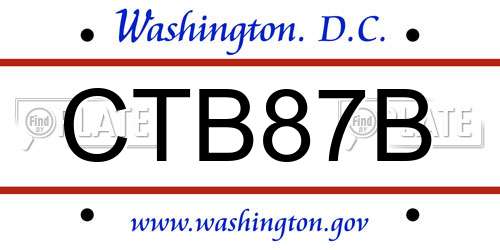 CTB87B District Of Columbia License Plate