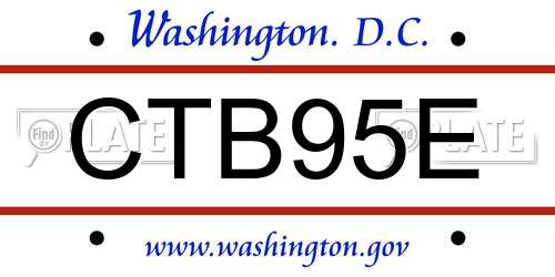 CTB95E District Of Columbia License Plate