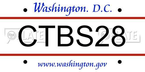 CTBS28 District Of Columbia License Plate