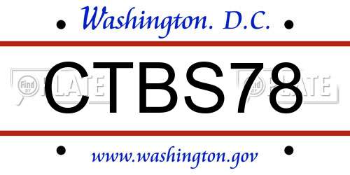 CTBS78 District Of Columbia License Plate