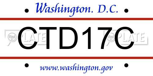 CTD17C District Of Columbia License Plate