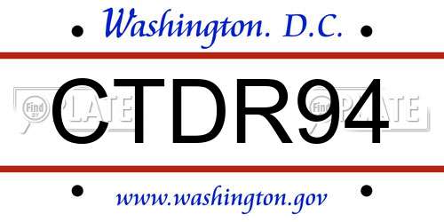 CTDR94 District Of Columbia License Plate
