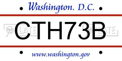 CTH73B District Of Columbia License Plate