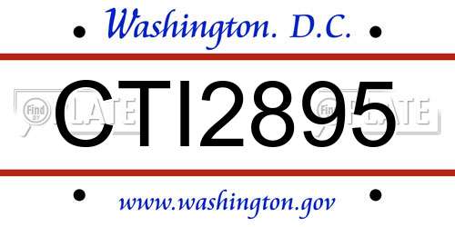 CTI2895 District Of Columbia License Plate