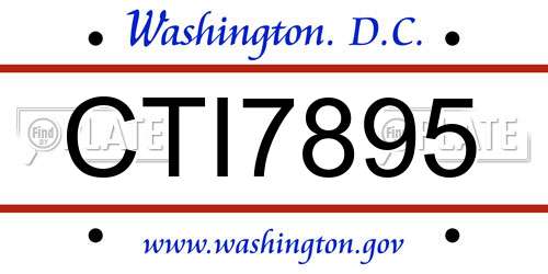 CTI7895 District Of Columbia License Plate