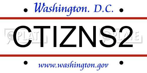 CTIZNS2 District Of Columbia License Plate