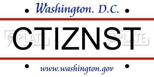 CTIZNST District Of Columbia License Plate