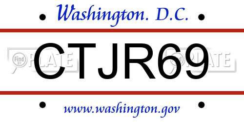 CTJR69 District Of Columbia License Plate