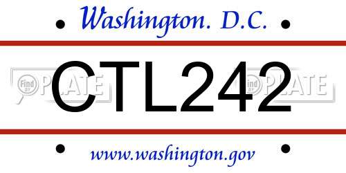 CTL242 District Of Columbia License Plate