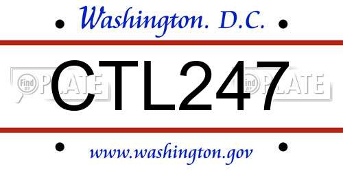 CTL247 District Of Columbia License Plate