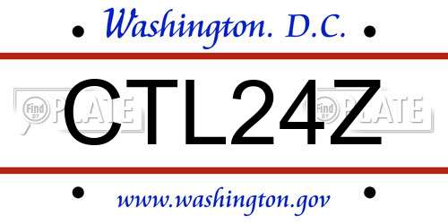 CTL24Z District Of Columbia License Plate