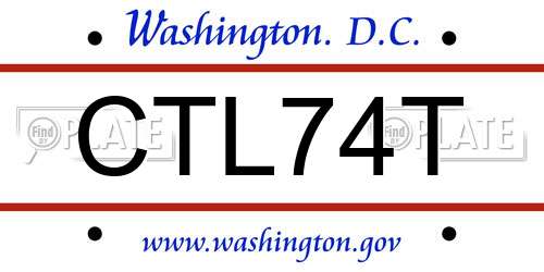 CTL74T District Of Columbia License Plate