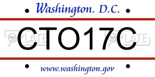 CTO17C District Of Columbia License Plate