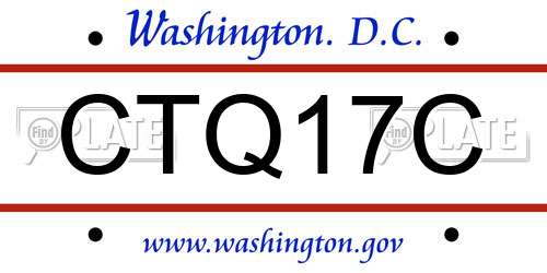 CTQ17C District Of Columbia License Plate