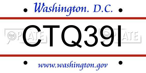 CTQ39I District Of Columbia License Plate