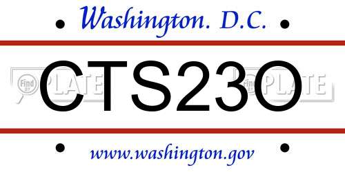 CTS23O District Of Columbia License Plate