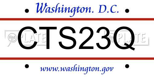 CTS23Q District Of Columbia License Plate