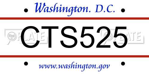 CTS525 District Of Columbia License Plate