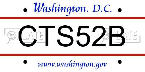 CTS52B District Of Columbia License Plate