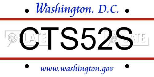 CTS52S District Of Columbia License Plate