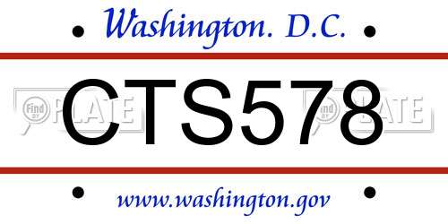 CTS578 District Of Columbia License Plate