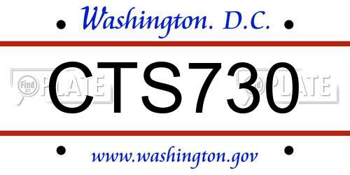 CTS730 District Of Columbia License Plate