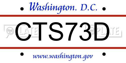 CTS73D District Of Columbia License Plate