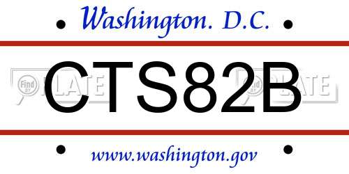 CTS82B District Of Columbia License Plate