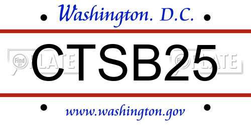 CTSB25 District Of Columbia License Plate