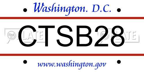 CTSB28 District Of Columbia License Plate