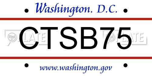 CTSB75 District Of Columbia License Plate